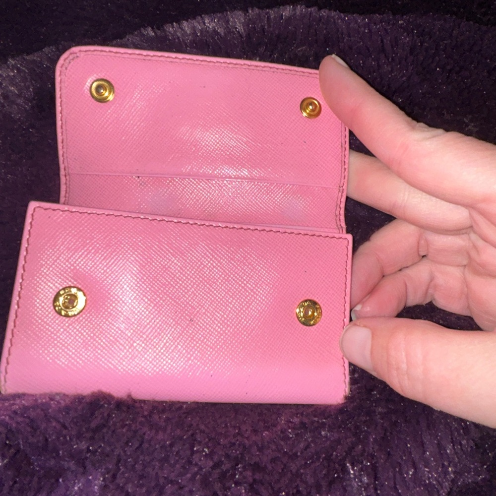👏🏼SOLD!  Do not purchase!  Prada Pink Safiano Leather Wallet key card holder. - Picture 5 of 11